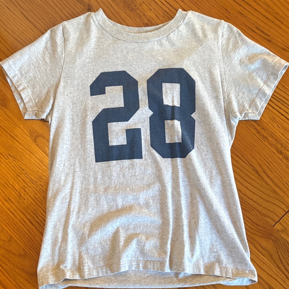 Brandy Melville Gray Tee with Navy Print